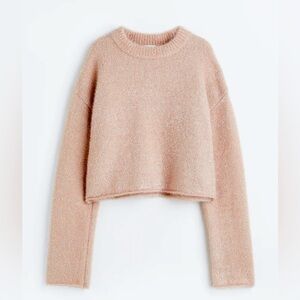 H&M Light Pink Metallic Glittery Sweater M